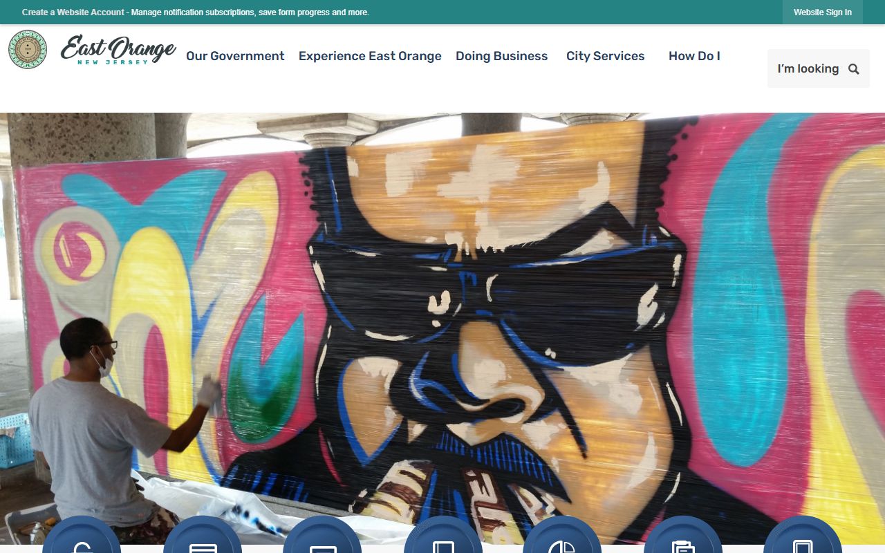 East Orange Police Department website showing public safety information for East Orange recent bookings