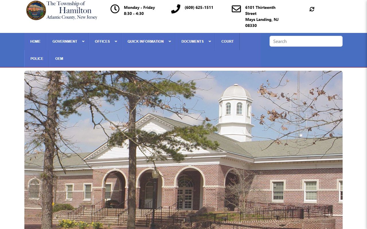 Hamilton Township recent bookings government website with municipal services
