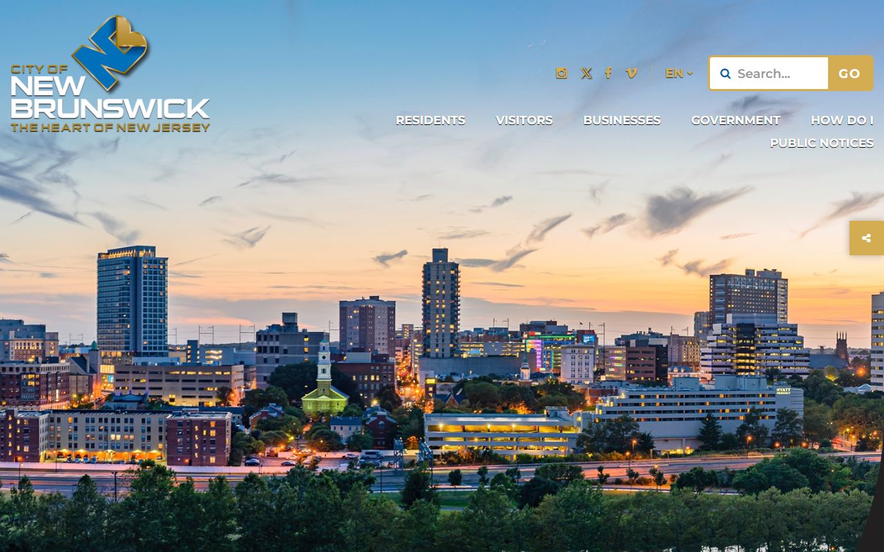 New Brunswick Police Department website showing department information for New Brunswick recent bookings