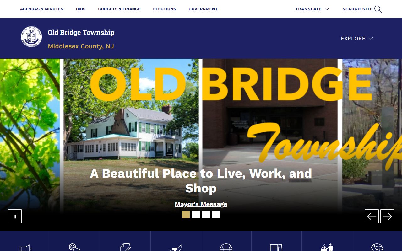 Old Bridge Township official website showing municipal services related to Old Bridge recent bookings