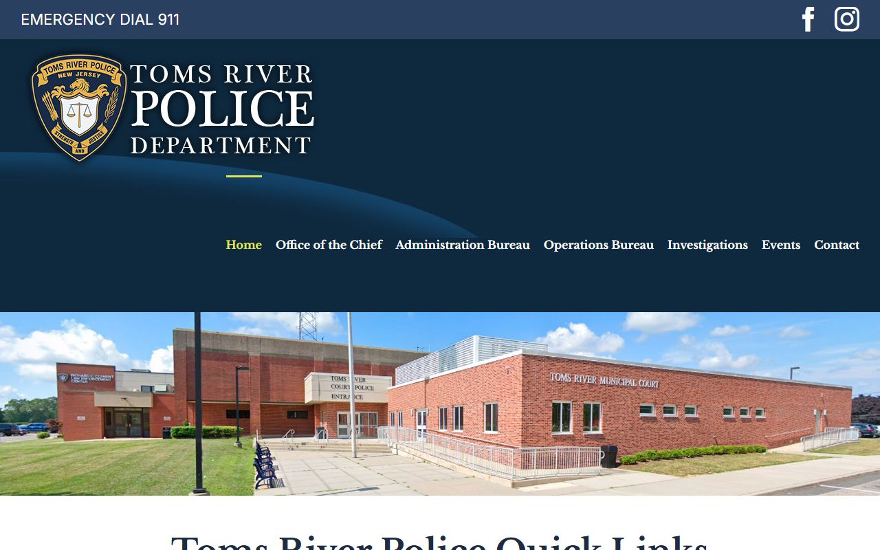 Toms River recent bookings police department website showing law enforcement services