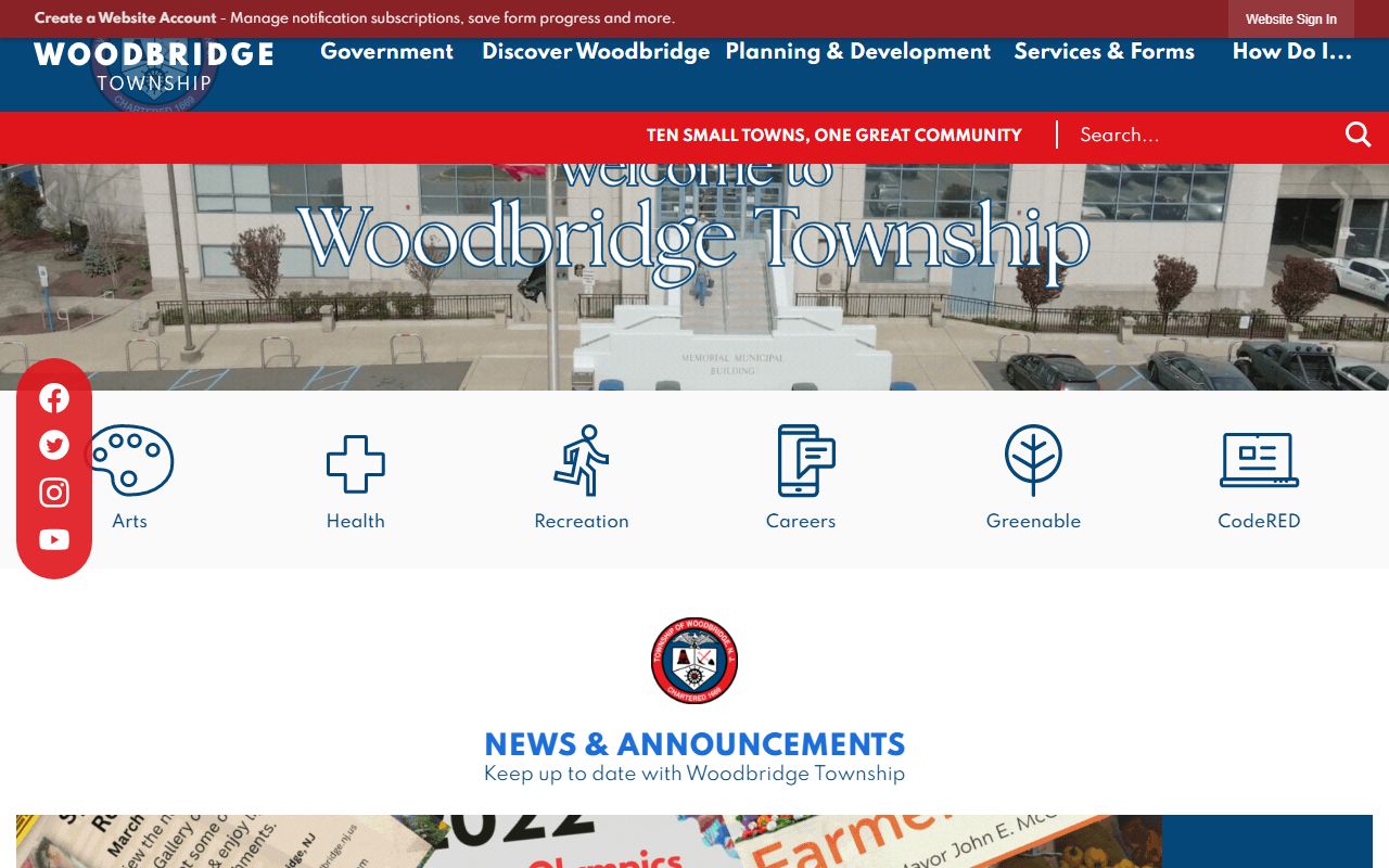 Woodbridge Township recent bookings website showing police department information
